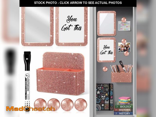 Lot 74-14431445 - Sabary 8 Pcs Glitter Locker Organizer and Decorating Kit, Locker Accessories Include Magnetic Pen Ho...