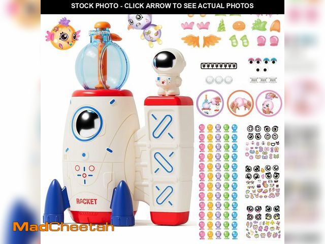 Lot 74-14432194 - sticky balloon Rocket kit Ages 3-8 with Air Rocket Pump(4.28" x 5.9" x 7.08") Soft balloon, Stickers...