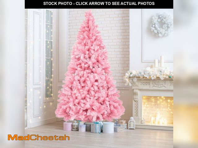Lot 74-12764252 - Ktaxon 6ft Pink Christmas Tree Artificial Christmas Tree Seasonal Holiday Decoration w/ 1,000 Branch...