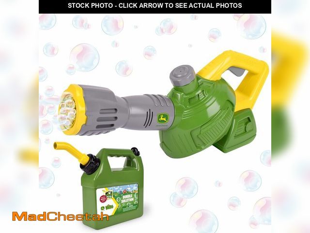 Lot 74-12827904 - John Deere Bubble Leaf Blower Toy for Kids Includes 24oz Bubble Refill Gas Can, Outdoor Bubble Machi...
