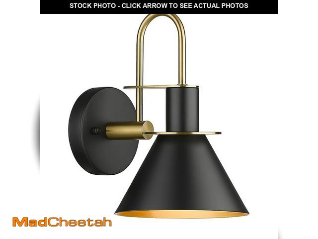 Lot 74-12710009 - Black Wall Sconce, HWH Industrial Indoor Wall Light Fixture, Single Wall Vanity Light Gooseneck Barn...