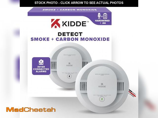 Lot 74-12438106 - Kidde Smoke Detector, AA Battery Powered, LED Warning Light Indicators, 1 Pack, White, 30CUAR - UNUS...