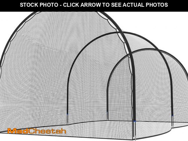 Lot 74-12209403 - MR 20FT Batting Cage Baseball Softball, Hitting Cage Net and Frame Backyard Baseball Softball Traini...