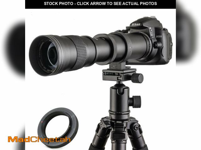 Lot 74-13626330 - JINTU 420-800mm f/ 8.3 Manual Telephoto Zoom Lens + T-Mount for Canon EOS Rebel SL2 SL1 T3 T3i T4i T...