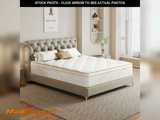 Lot 74-12763043 - Ruanrest Queen Mattress 12 inch, Hybrid Mattress in a Box with Memory Foam and Pocket Springs for Pr...