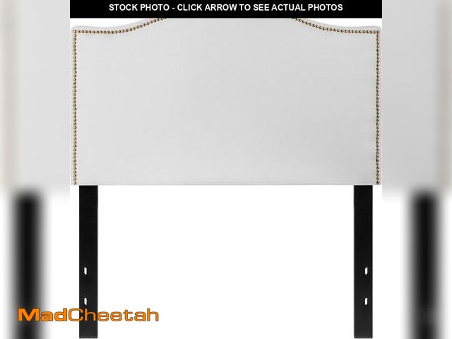 Lot 74-12399769 - Flash Furniture Lexington Upholstered Twin Size Headboard with Accent Nail Trim in White Fabric - UN...