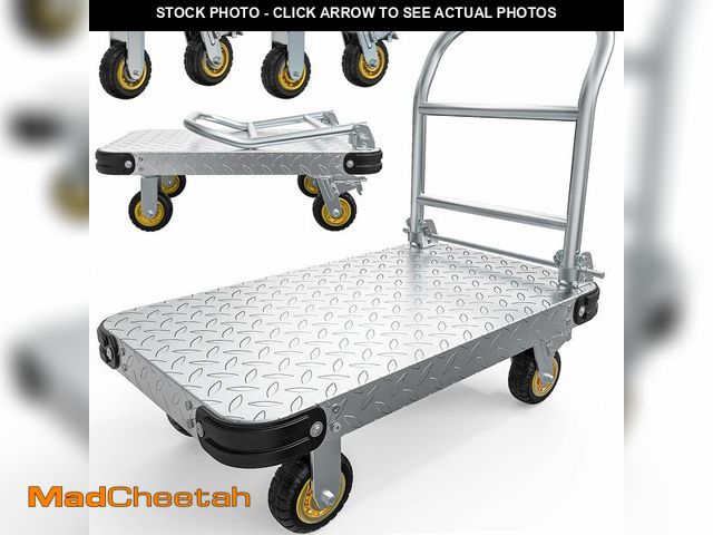 Lot 74-13638803 - YITAMOTOR 2000 LBS Heavy Duty Platform Truck Push Cart Dolly, Foldable Large Flatbed Cart with 6" Sw...