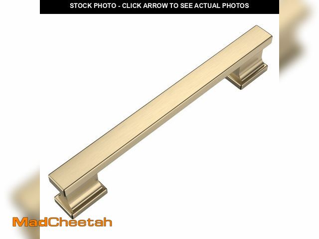 Lot 74-14377803 - Amerdeco 10 Pack Champagne Brass Cabinet Pulls 5 Inch(128mm) Hole Center Gold Drawer Pulls Cabinet H...