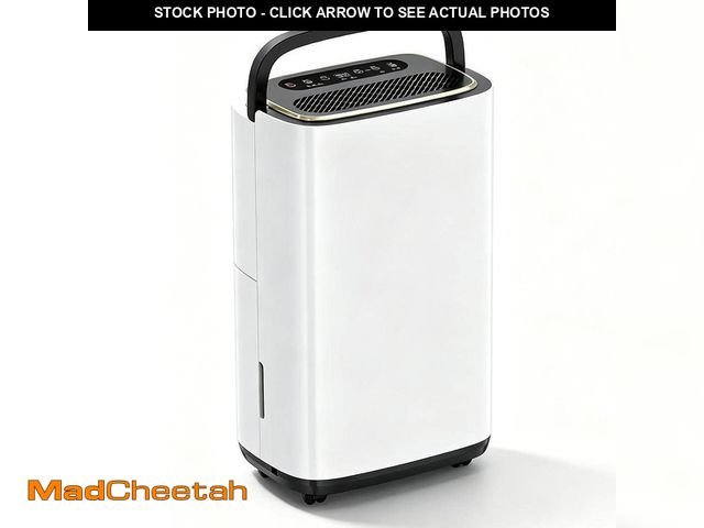 Lot 74-14285219 - Edendirect 50 pt. 4500 sq. ft. Portable Dehumidifier in White, with Bucket, Drain Hose, Continuous R...