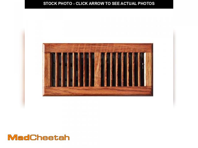 Lot 74-12410933 - Hampton Bay Oak Wood 4 in. x 12 in. 2-Way Wooden Floor Register in Medium Finished - UNUSED