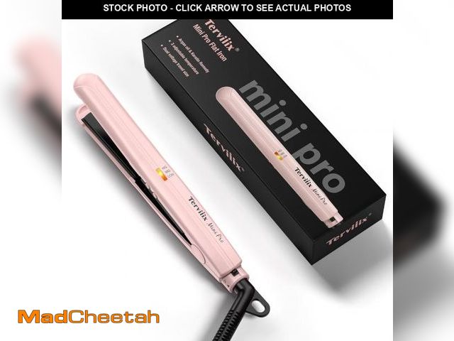 Lot 74-12332550 - Terviiix Mini Flat Iron Hair Straightener, Adjustable Temperature, Travel-Size, 1/2" Ceramic Plates,...