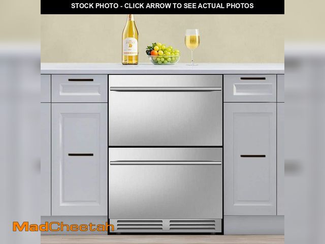 Lot 74-12773492 - Nipus 23.4 in. 230 Plus Cans Dual Zone Beverage Refrigerator with 2-Drawers in Silver Stainless Stee...