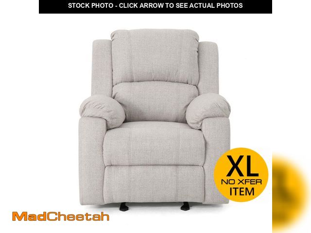 Lot 74-12584865 - Noble House Mozelle Beige Polyester Glider Recliner with Tufted Cushions - UNUSED