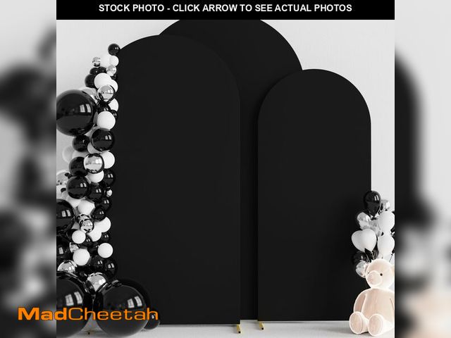 Lot 74-12609169 - Wokceer Wedding Arch Cover (7.2FT, 6.6FT, 6FT) Set of 3 Spandex Fitted Wedding Arch Stand Covers Rou...