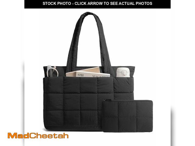 Lot 74-13546953 - OYLOLA Tote Bag for Women Puffer Tote Bag Large Quilted Carry on Travel Bag Nurse Bag with Zipper fo...