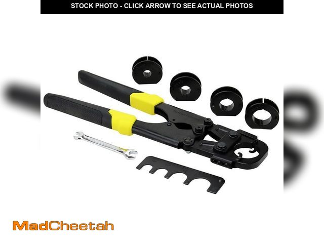 Lot 74-12557771 - (MISSING SMALL WRENCH,2 FITTINGS) Apollo 3/8 in. to 1in. Multi-Head PEX-B Crimp Tool Kit - USED