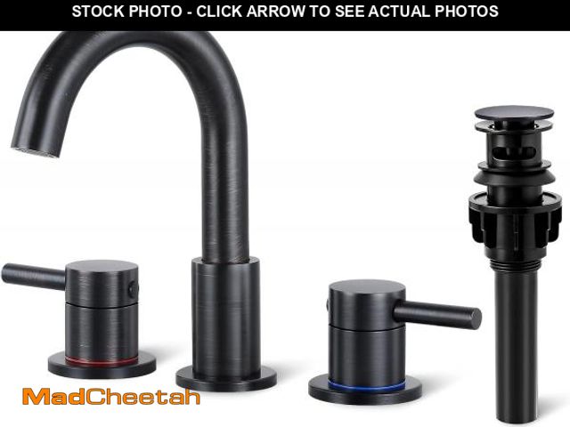 Lot 74-11552466 - KZH Oil Rubbed Bronze Bathroom Faucet 3 Hole, 8 inch Widespread Bathroom Faucet with Pop Up Drain, B...