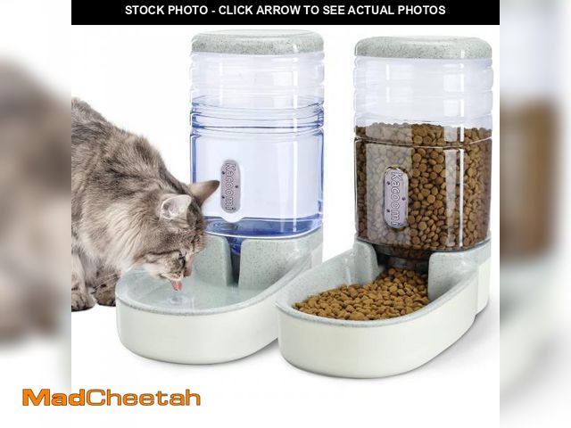 Lot 74-12111517 - Automatic Dog Cat Feeder and Water Dispenser Gravity Food Feeder and Waterer Set with Pet Food Bowl ...