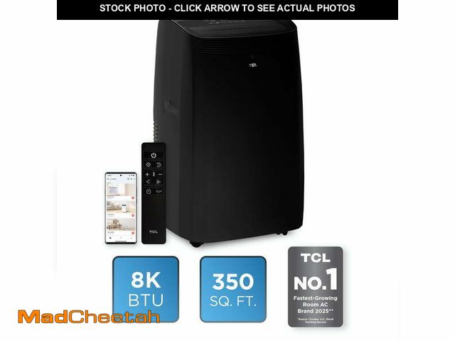 Lot 74-14308493 - TCL 8,000 BTU Smart Portable Air Conditioner (Black) - 3-in-1 Cooling, Fan &amp; Dehumidifier, Auto ...