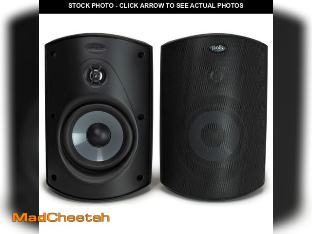 Lot 74-14358105 - Polk Audio Atrium 5 Outdoor Speakers with Powerful Bass (Pair, Black), All-Weather Durability, Broad...