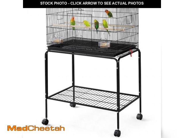 Lot 74-12263689 - *SEE DETAILS* Cockatiels Conures Lovebirds Canaries Parrots w/Detachable Stand, Black *SEE DETAILS* ...