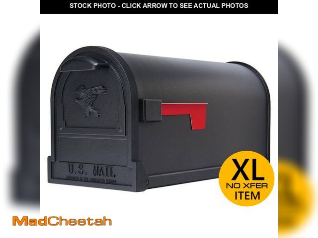 Lot 74-13770743 - Architectural Mailboxes Arlington Textured Black, Large, Steel, Post Mount Mailbox - UNUSED