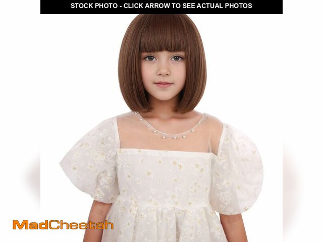 Lot 74-12711446 - Edivd Kids Brown Bob Wig Girls Short Honey Brown Bob Wig with Bangs Dark Brown Bob Wig for Child Hea...