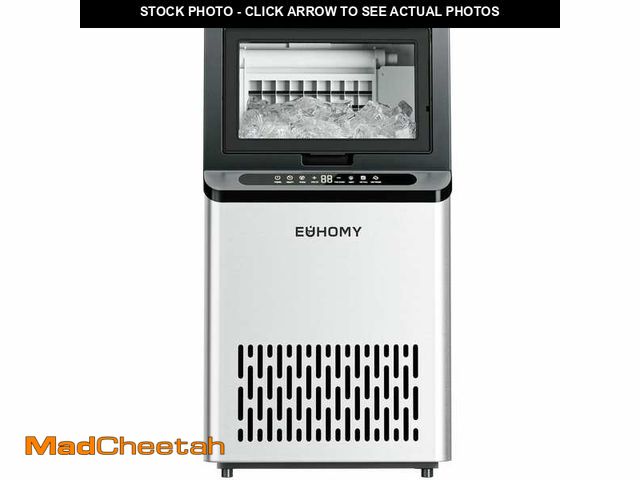 Lot 74-13560705 - EUHOMY 15.4 in. 105 lbs. / 24H Full Size Cube Freestanding Commercial Ice Maker in Stainless Steel, ...