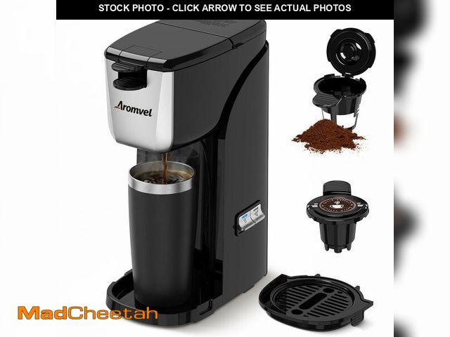 Lot 74-14331185 - Aromvel 2-in-1 Single Serve Coffee Maker for K Cup Pods &amp; Ground Coffee, 6 to 14 oz Brew Sizes, ...