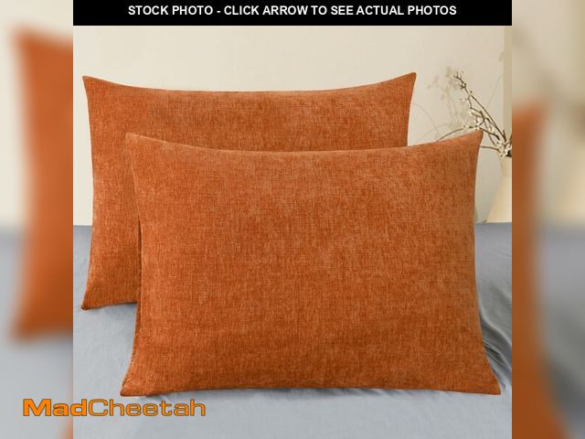 Lot 74-13958834 - CaliTime Fall Throw Pillow Covers Decorative 20 X 26 Inches Pack of 2 Cozy Chenille Standard Pillow ...