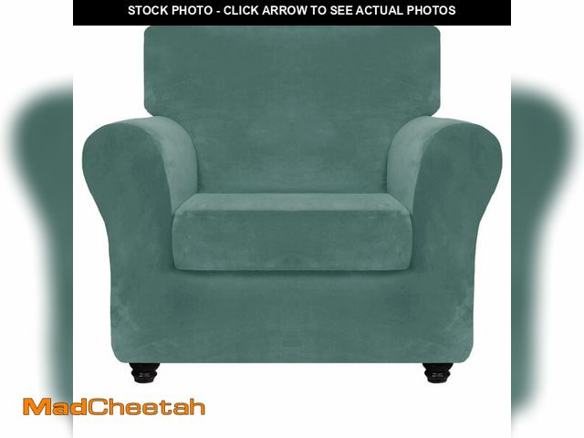 Lot 74-13550818 - ZNSAYOTX Luxury Velvet Chair Slipcovers with Arm 2 Piece Stretch Chair Covers for Living Room Thick ...