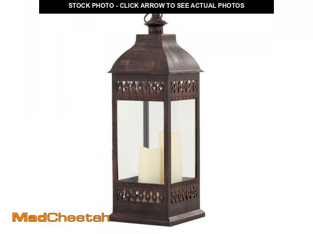 Lot 74-12408852 - Smart Design San Nicola 28-1/4 in. Bronze Integrated LED Triple Candle Lantern - UNUSED