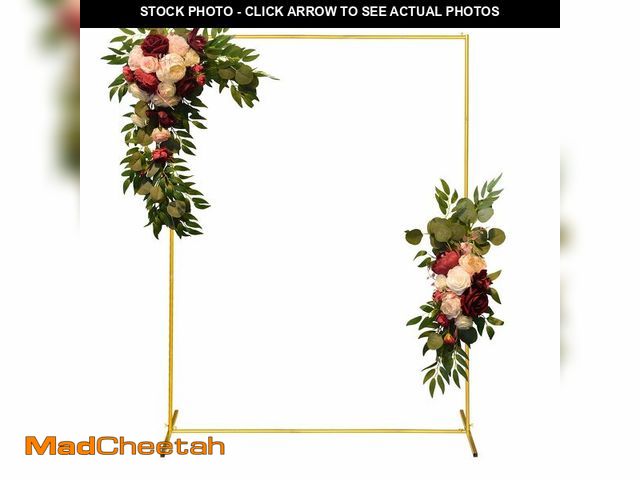 Lot 74-14424729 - CHUN QIANG CAI DESIGN Metal Wedding Arch Backdrop Stand 6.6x5 FT Gold Square Balloon Arch Frame for ...