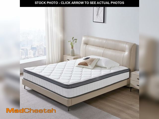 Lot 74-14612835 - 12 Inch Queen  Mattress, Breathable Medium Firm White Queen Mattress - UNUSED