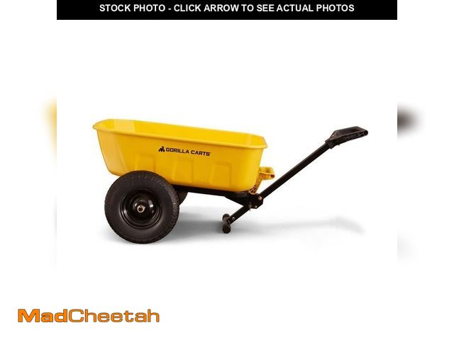 Lot 74-12939333 - GORILLA CARTS 8 cu. ft. Steel Dump Push/Pull/Tow Garden Cart, 600 lbs. Capacity, 39 in. x 28 in. x 9...