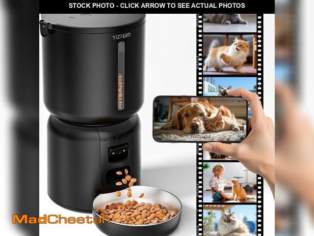 Lot 74-13721736 - YIZFERN Automatic Cat Feeder with Camera, 4L Automatic Pet Feeder, Dual Power Supply, Programmable C...