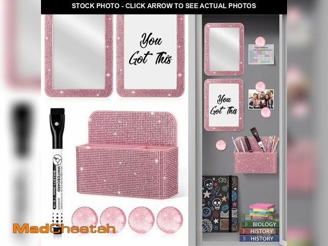 Lot 74-14431444 - Sabary 8 Pcs Glitter Locker Organizer and Decorating Kit, Locker Accessories Include Magnetic Pen Ho...