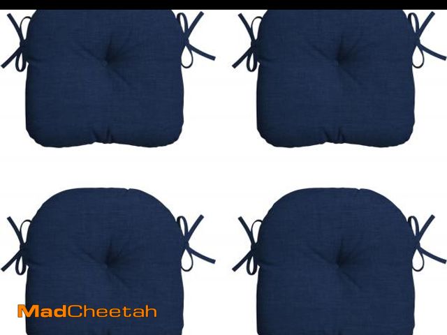 Lot 74-12398783 - Arden Outdoor Tufted Bistro Seat Cushion, Set of 4, 14.5 in x 15 in, Rain-Proof, Fade Resistant Sapp...