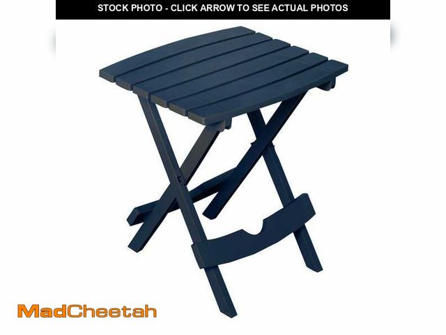 Lot 74-14467641 - Adams Quik-Fold 20 in. Resin Midnight Square Patio Side Table 259618 - UNUSED
