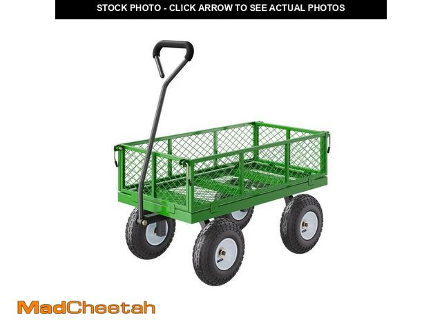 Lot 74-14313066 - VEVOR 680 lbs. 3.33 cu. ft. Steel, Garden Cart on Wheels, Garden Wagon Cart Pullable, Metal Outdoor ...