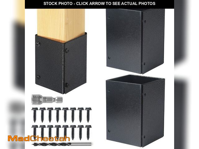 Lot 74-14274224 - WOCEPU Stainless Steel Adjustable (Range 3.3"-6") Post Protector, Protects Wooden Mailboxes and Fenc...