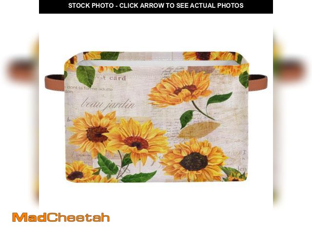 Lot 74-12442689 - Storage Basket Flower Floral Sunflower, Large Foldable Organizer Storage Bins for Shelves, Sturdy Ca...