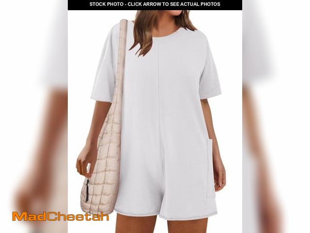 Lot 74-12403201 - Caracilia Womens Oversized Tshirt Romper Hot Shot One Piece Tee Rompers Casual Short Sleeve Athletic...