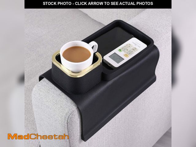 Lot 74-13543942 - HMASYO Couch Cup Holder Tray - Silicone Sofa Armrest Table Couch Drink Holder and Tray Organizer for...