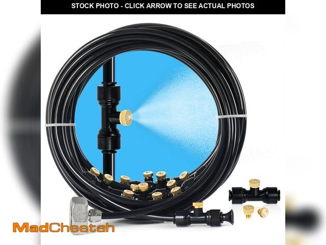 Lot 74-14265332 - Bonviee Misters for Outside Patio - 59FT Misting Cooling System with 20 Brass Nozzles and 3/4" Adapt...