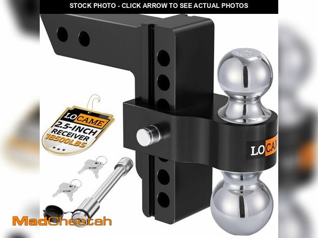 Lot 74-13710052 - LOCAME Adjustable Trailer Hitch, Fits 2.5-Inch Receiver Only, 6-Inch Drop/Rise Aluminum Drop Hitch,1...