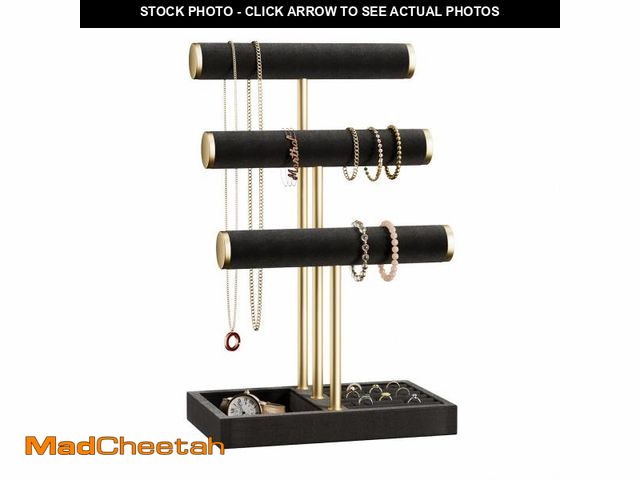 Lot 74-12214079 - bussdis 3 Tier Bracelet Holder Display - Detachable T Bar Black Velvet Bracelet Holder, Jewelry Hold...