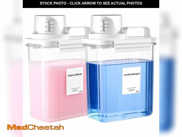 Lot 74-13550031 - VOTLEVT 64OZ Liquid Laundry Detergent Dispenser, Laundry Soap Dispenser, Clear Plastic Fabric Soften...