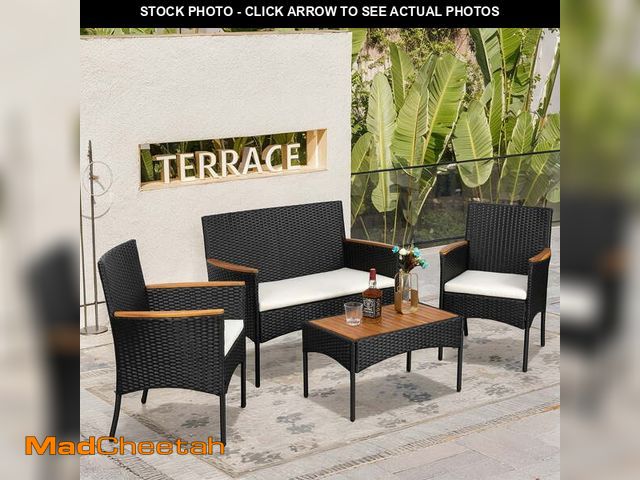 Lot 74-12801603 - (MISSING LOVE SEAT,COFFEE TABLE) Futzca  2 Pieces Outdoor Patio Furniture Sets Rattan Chair Wicker S...
