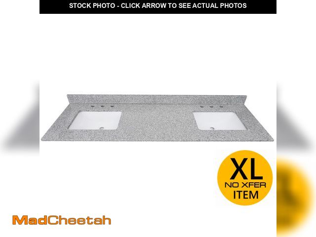 Lot 74-12773125 - Home Decorators Collection 73 in. W x 22 in D Granite White Rectangular Double Sink Vanity Top in Gr...